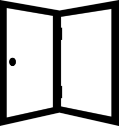 Opened Outlined Door Editable Svg Line Art, Free Vectors File